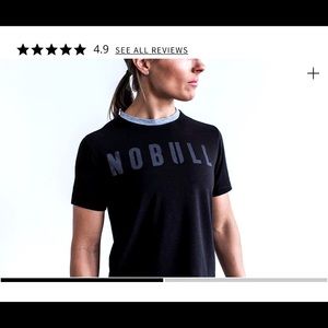 NWOT NOBULL crop t-shirt, Black with heather grey.Size:Small